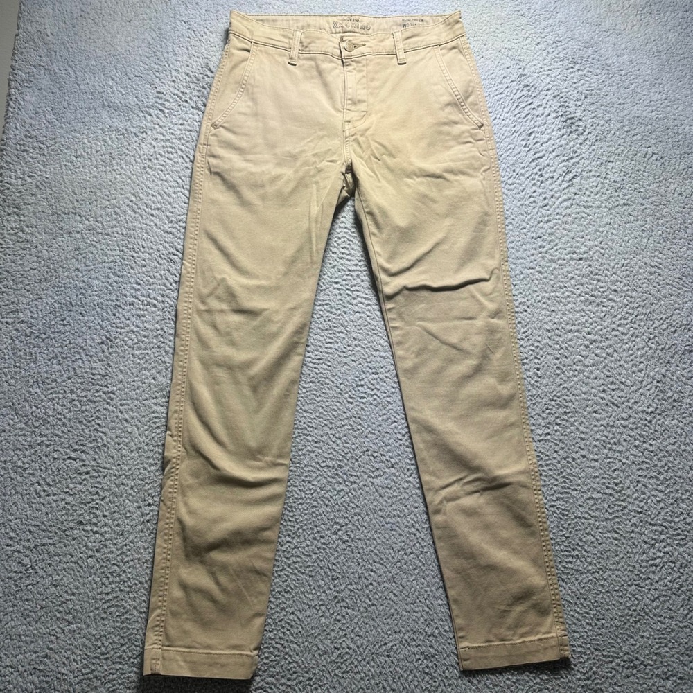 Levis XX Chino Slim Taper Pants Mens 30x32 Khaki Tan Twill Trousers 17196-0014